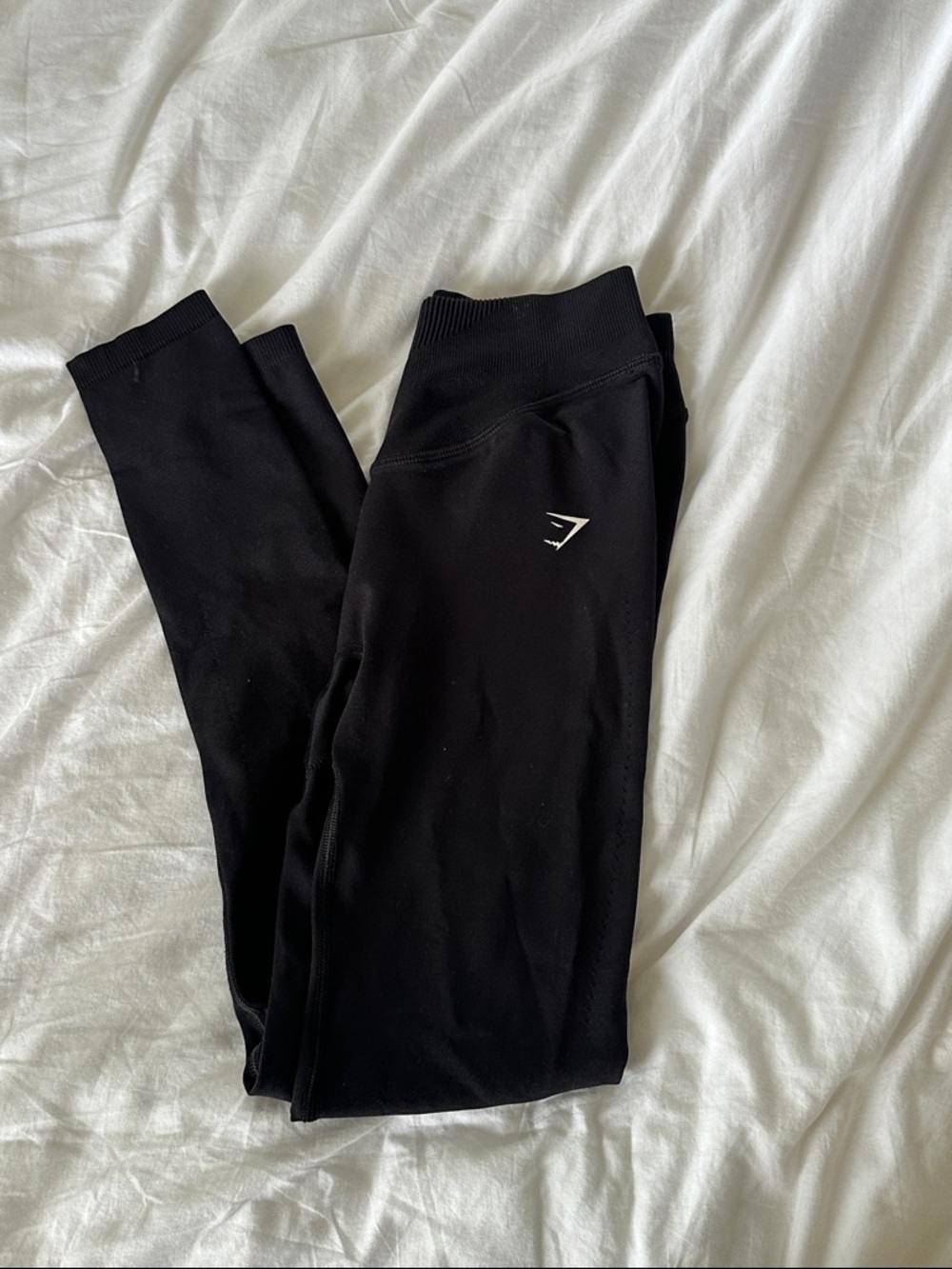 Gymshark Black Seamless Leggings with White Logo